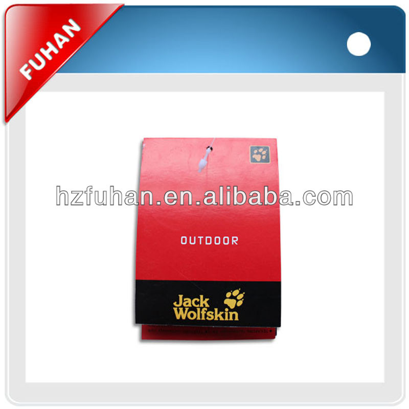 2013 Best Quality hole punched hangtags printing for garments