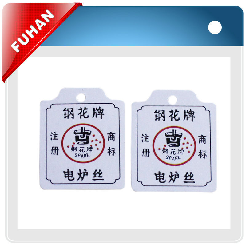 Cheap Customized printed paper hang tag for garment
