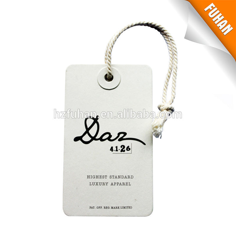 Customized good quality hole punched cardboard hangtag