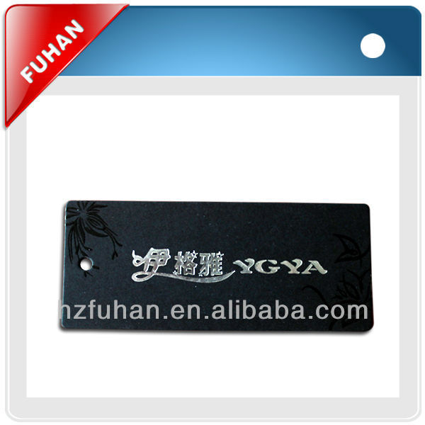Leather silver pressed leather tag for jeans