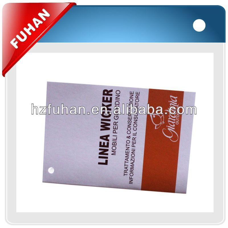 Custom printed printed paper swing tag