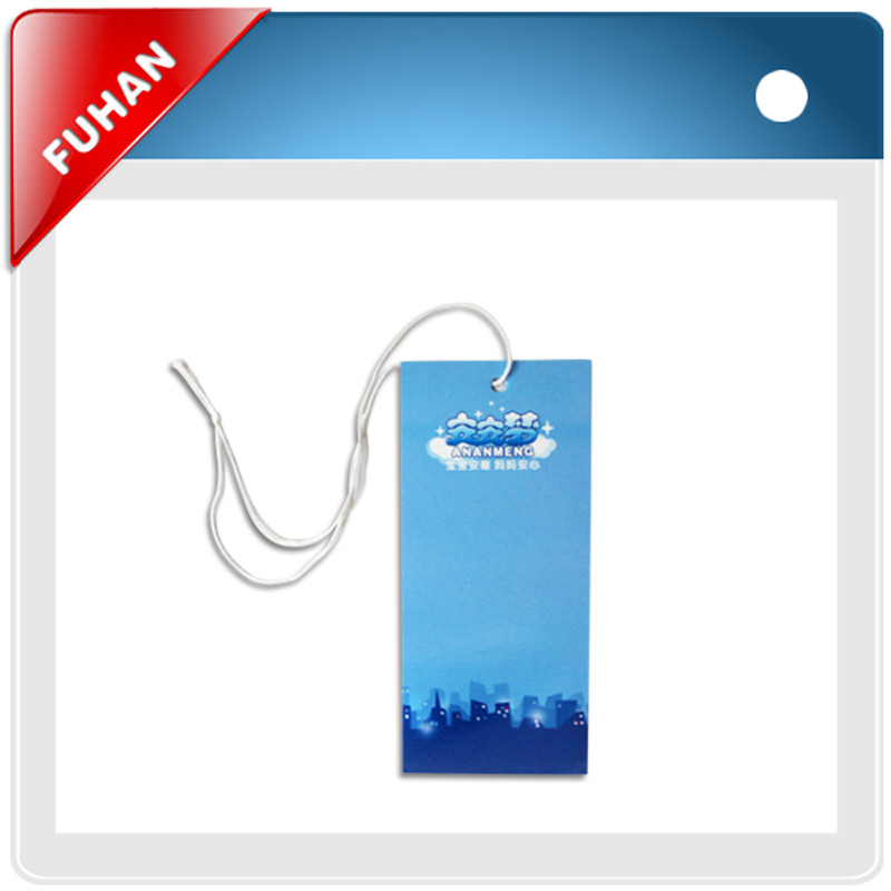 Durable hang tag with string and safety pin