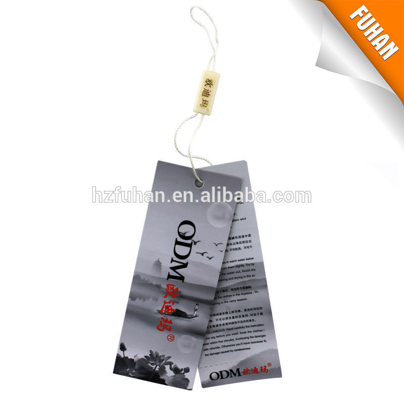 Better finish hang tag loop for clothing