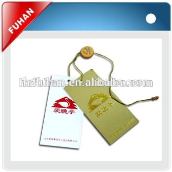 2014 fashionable attractive design gold stamping specialty paper hang tag for garment/luggage