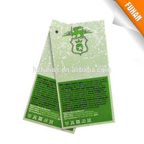 Newest style customized waterproof paper hangtag with punch