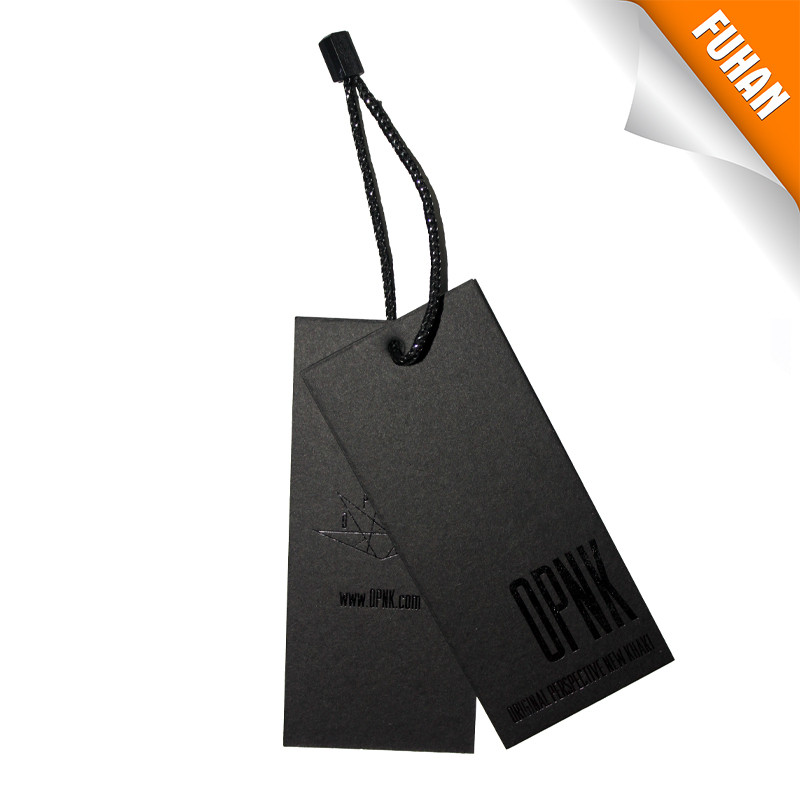 Hot stamping black paper custom hang tag