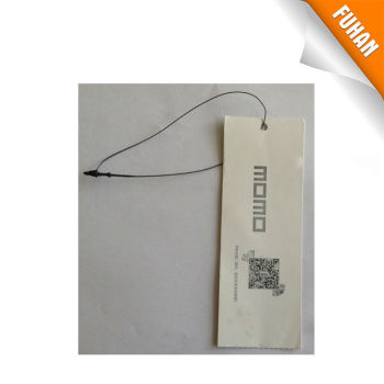 Printed QR code with plastic tag hang tag