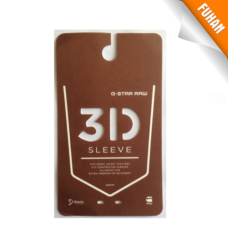 Square hole coated paper hang tag