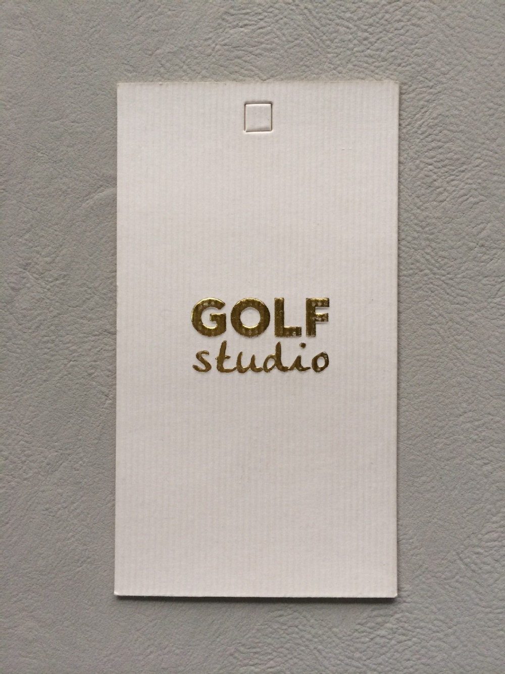 Gold foil printed paper hang tag