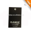 Black silver stamping paper hang tags/cloth label