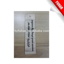 customized novel and unique woven hang tag with punched hole for clothing/bags