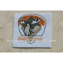 cotton printed label with animal and letters