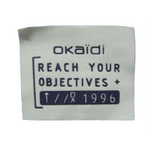 Round adhesive printed labels for garments and shoes