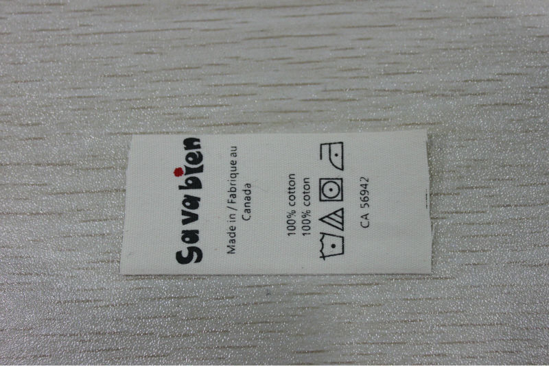 fabric main label, neck label, care label in apparel