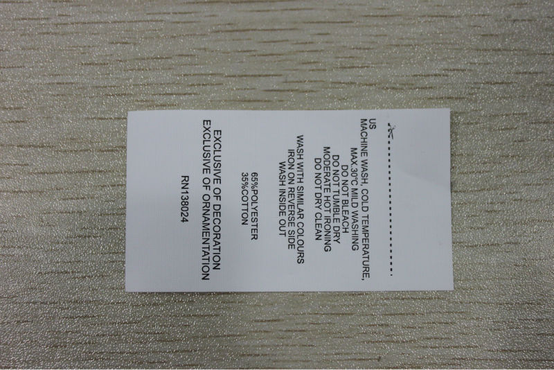 printed label plant customized garment care label