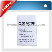 2014 Factory directly organic cotton printing label for garment,bag