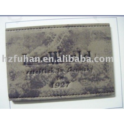 embrossed or printed label patch