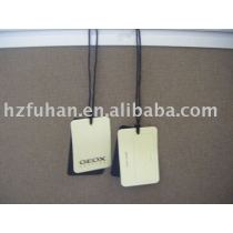 white and black printed hangtags for garment