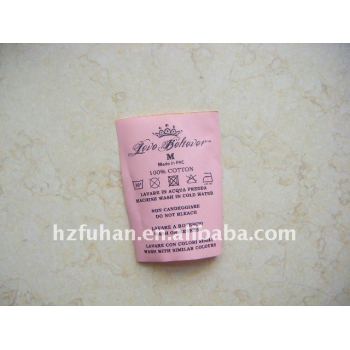 satin printed content label with iron glue