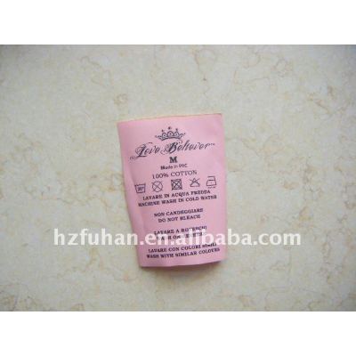 satin printed content label with iron glue