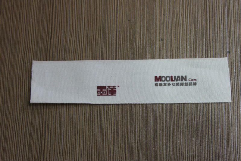 printed clothing label, clothing printed label on cotton and canvas tape