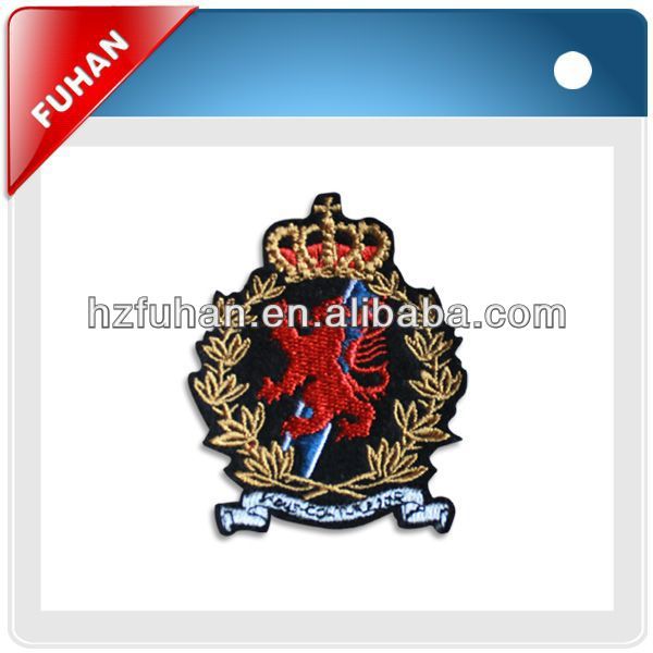Directly factory supply bullion embroidery badge for garments
