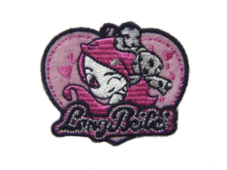 Embroidery Biker patches black twill,circle shape embroidery badge