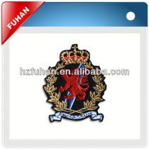 Fashionable customized hand embroidery bullion wire badges