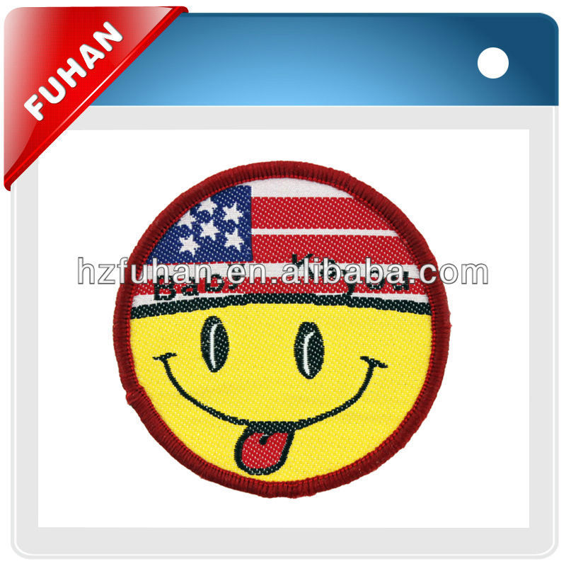 high quality round shape woven patch