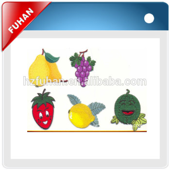 2014 factory fancy colorful fruit pattern laser cut embroidery patch for garment/luggage bag