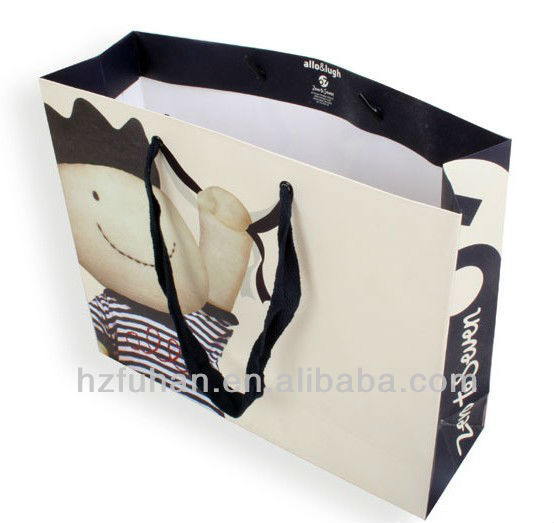Cartoon fancy ribbon recycled paper shopping bag