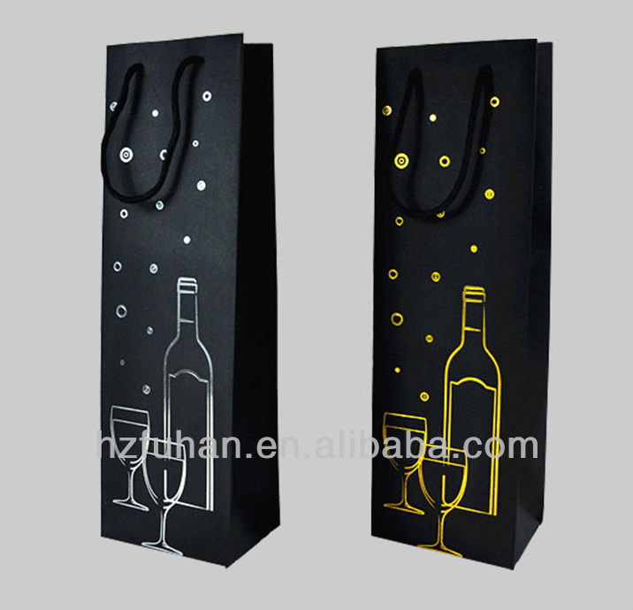 Customized black paper bags for promotional