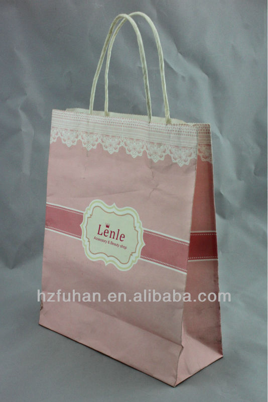 Fashion coated paper bags with printing