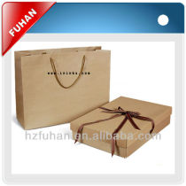 white Kraft paper bag with handle and OEM logo
