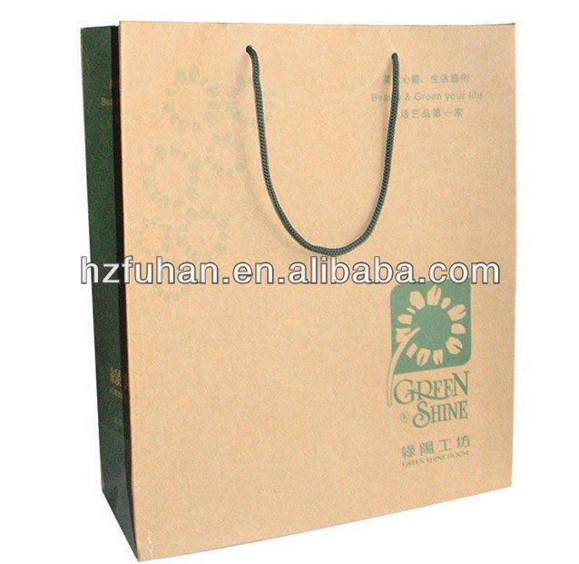 fashionable customized wholesale kraft paper shopping bag
