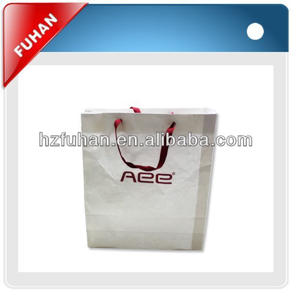 recyclable white kraft paper bag with handle