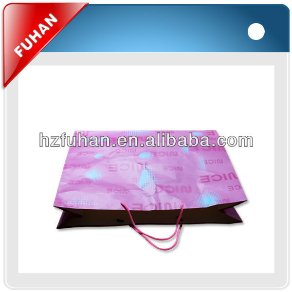 2014 hot sale kraft paper reusable shopping bag with cotton handle