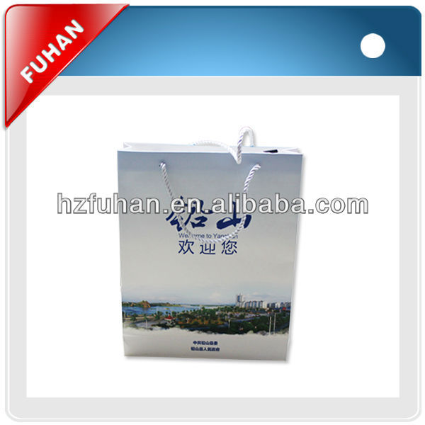 2014 factory promotional art paper offset printing technics shopping bag for garment/shoes/food