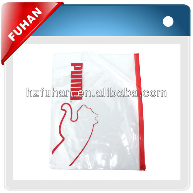 Promotional design clear pvc plastic bags with zipper top