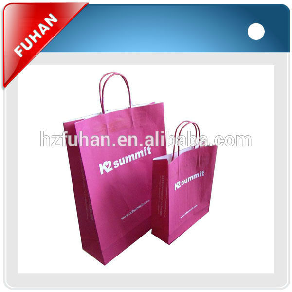 2014 factory promotional gravure printing surface handling shopping bag for food/garment/shoes/toys