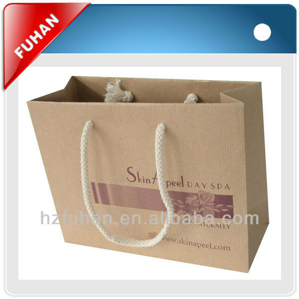 2014 customized personalized design kraft paper shopping bag for food/garment/shoes