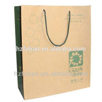 2014 customized fashionable design biodegradable brown paper shopping bag