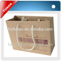 2014 personalized design biodegradable recyclable brown paper shopping bag for food/garment/shoes