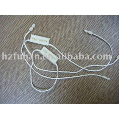 plastic hang tag with Double inserts cotton thread
