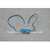 blue plastic tags with cotton thread for Down jacket