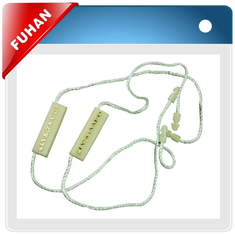 plastic tag/string fastener/string lock for clothing