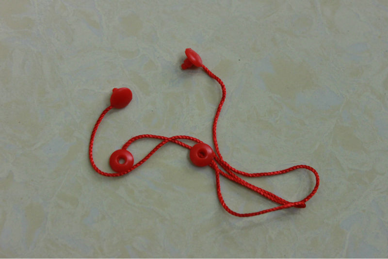 plastic embossed character string lock tag/hang granule for apparel