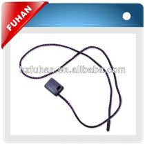 delicate hang tag plastic cord/high quality garment seal tags