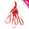 customized red double side string plastic tag with raised logo for clothing