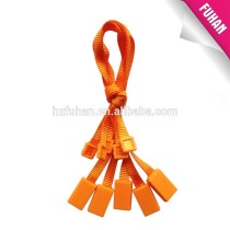 OEM custom ribbon plastic embossed tag for clothing and hang tag